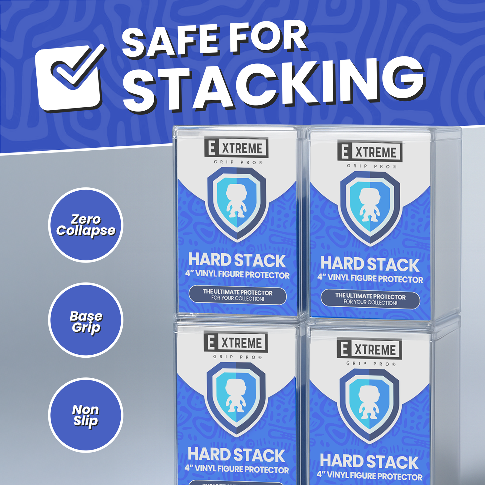 Hard Stack Case For 4" Funko Pop Protector 2MM Clear Display Box (1/2/4 Pack)