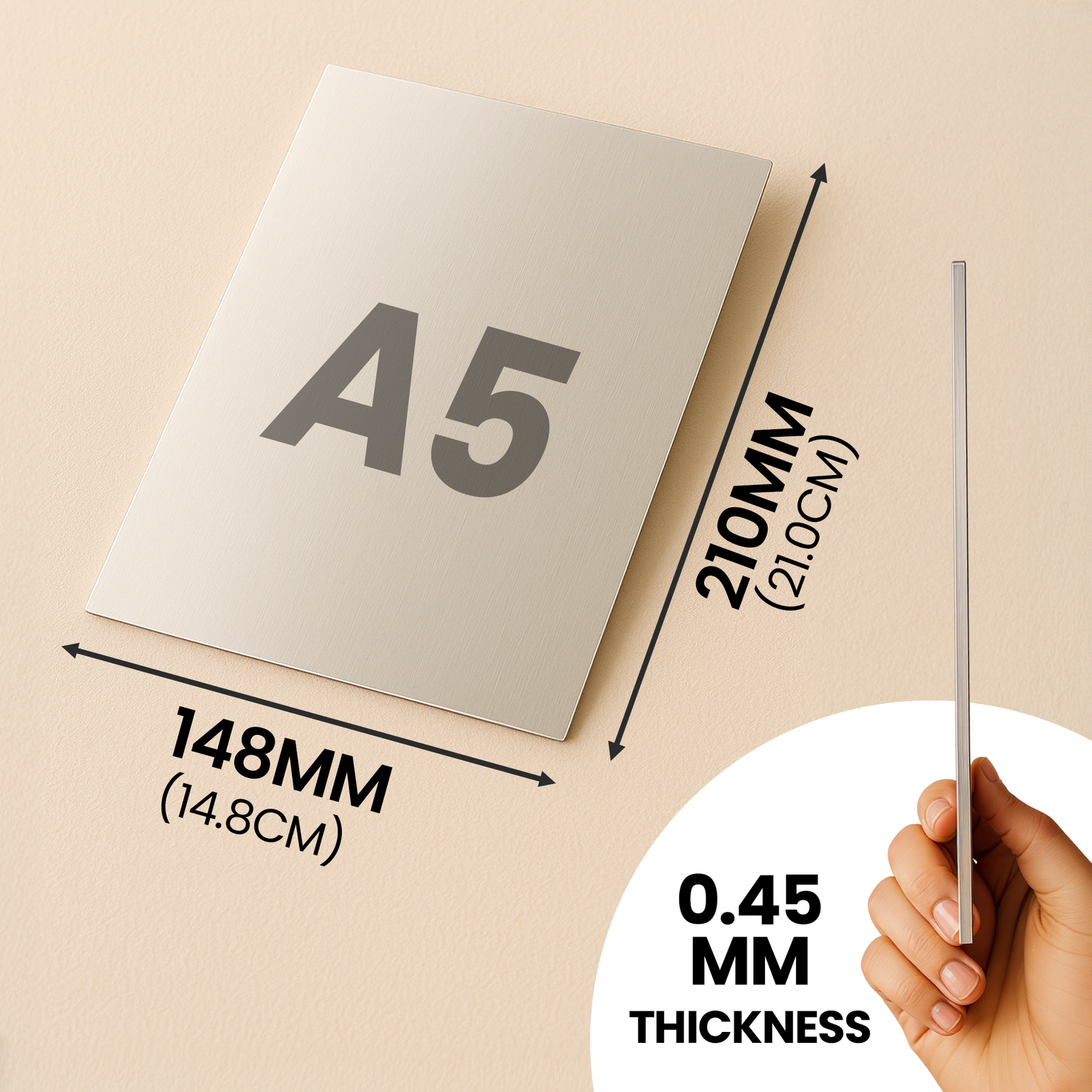 Sublimation Blank Aluminium Sheet 21x14 cm – Gloss White for Heat Press A5 size