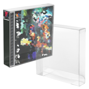 Game Case Protector – Clear PET Plastic Display & Storage Cover, Compatible with PlayStation® PS1 Game Cases (143 × 131 × 18mm) (1-200 Pack)