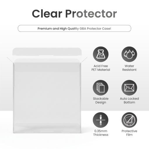 Clear Plastic Game Box Protector 0.35mm Display & Storage Case Compatible with GBA Game Boy Advance Packaging (1–200 Pack)
