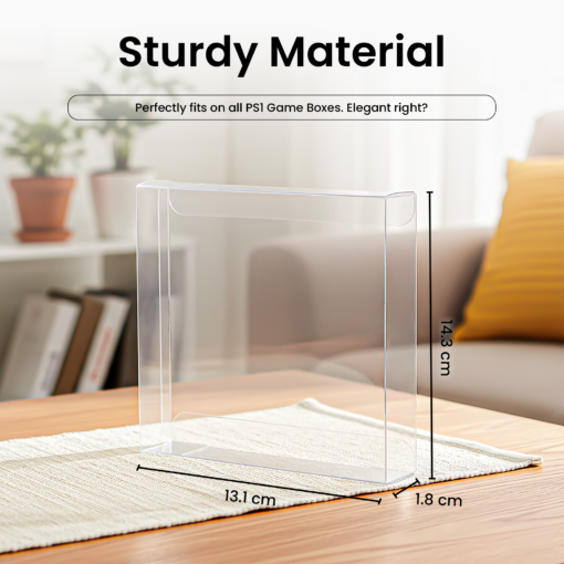 Artboard 4 (10) Game Case Protector – Clear PET Plastic Display & Storage Cover, Compatible with PlayStation® PS1 Game Cases (143 × 131 × 18mm) (1-200 Pack)
