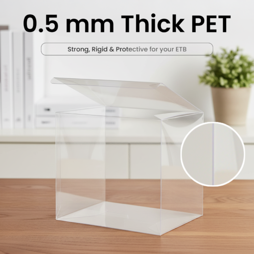 PET Plastic Protector Case for Pokemon ETB – 0.5mm Clear Elite Trainer Box Sleeve, Dustproof Display Protection for Modern ETBs (1-80 Pack)