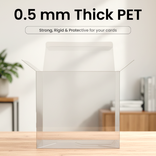 PET Protector Plastic Case for Pokémon Booster Box – 0.5mm Clear Sleeve, Dustproof Display Protection for TCG Boxes (1–80 Pack)