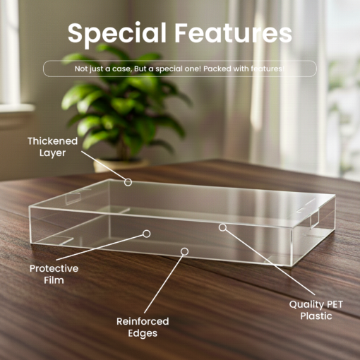 N64 Console Case – 0.5mm Clear PET Plastic Display Case, Retro Console Storage Protector for Nintendo 64 Boxes (412x307x127mm)