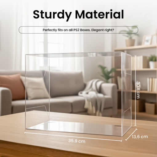 Artboard 4 (2) Box Protector for PlayStation 2 Original Fat Console Box, Clear PET Display Case for Storage and Display, Compatible with PS2 Console Packaging