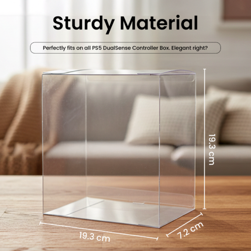 Box Protector for PlayStation 5 DualSense Controller Box, Clear Rigid Plastic Display Case for Storage and Display (1-4 Pack)