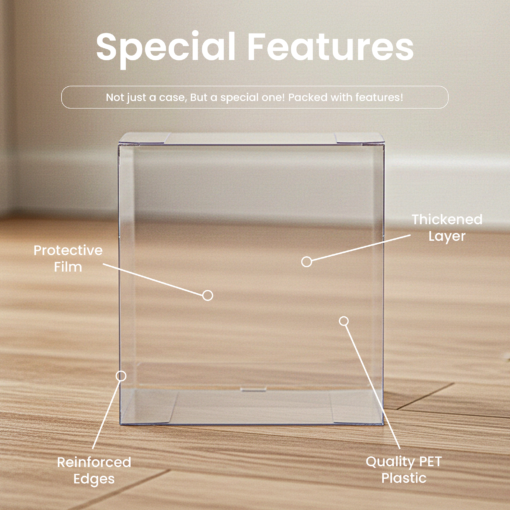 Box Protector for PlayStation 5 DualSense Controller Box, Clear Rigid Plastic Display Case for Storage and Display (1-4 Pack)