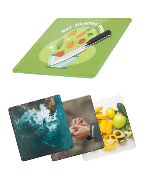 Personalised Glass Chopping Board Square 28 x 30 cm Custom Photo Cutting Board Toughened Glass Kitchen Gift