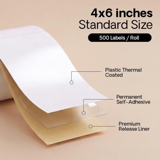 71UrbMq16XL._AC_SL1500_ EXTREMEGRIPPRO 100 x 150 mm (4 x 6 Inch) Premium Coated Direct Thermal Labels, Self-Adhesive Shipping Labels Compatible with Zebra & MUNBYN, Waterproof & Scratch Resistant